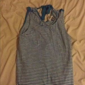 Old Navy; blue and white stripped tank top
